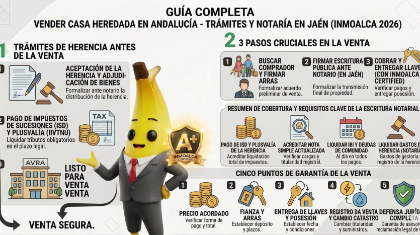 vender casa heredada Andalucía trámites notaría Jaén