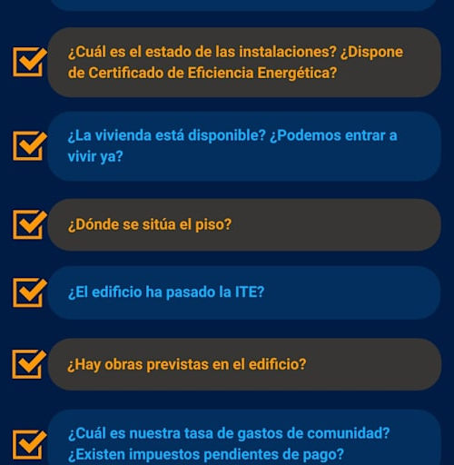 infografía lista de chequeo preguntas vendedor antes oferta compra casa Inmoalca