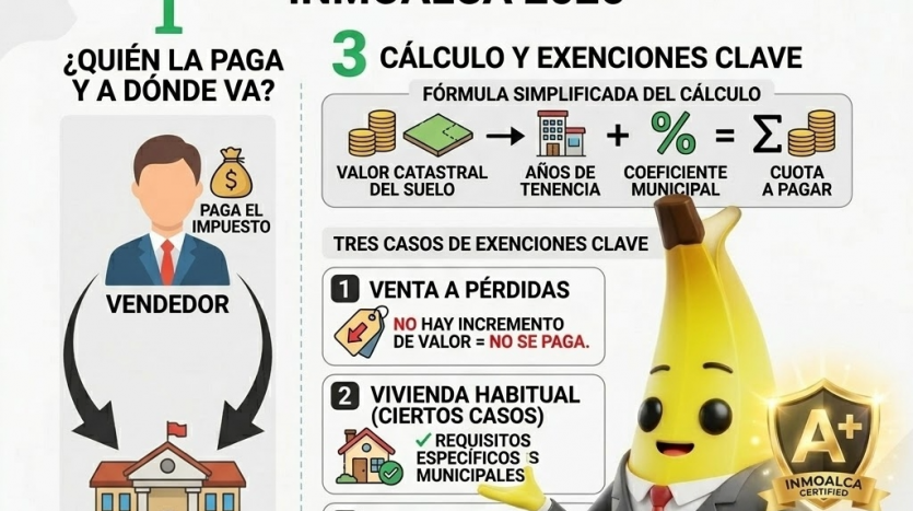 plusvalía municipal quién paga cálculo impuestos vendedor