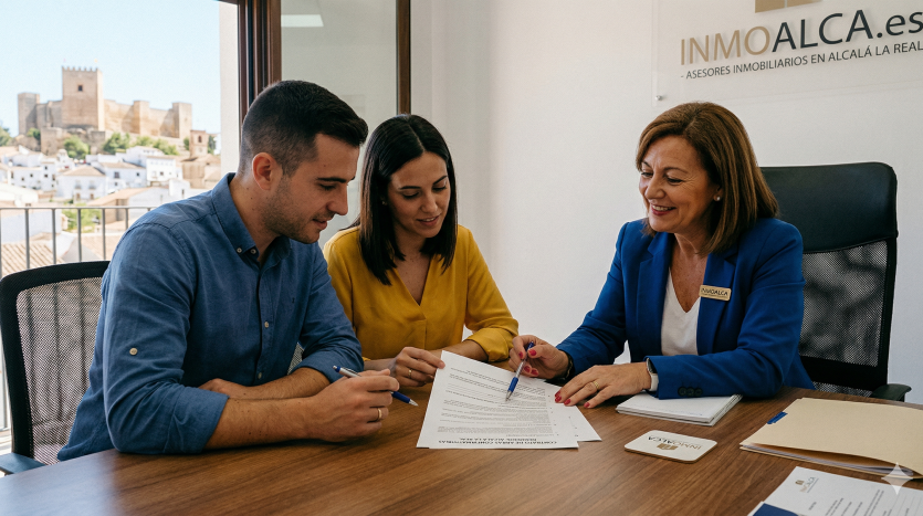 contrato arras inmobiliario - firma entrega llaves Inmoalca Alcalá la Real