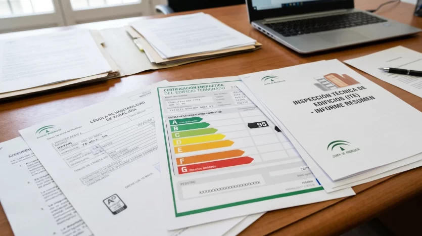 Papeles con certificado energetico,cedula de habitabilidad y ITE.