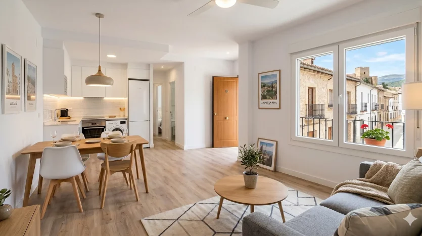 Interior de un piso reformado listo para alquilar en Alcalá la Real, Jaén.