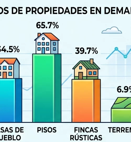 Infografia tipos de propiedades en demanda en Alcalá la Real