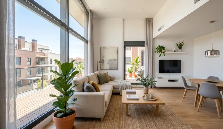 Interior de una vivienda moderna y eficiente en Alcalá la Real, Jaén.