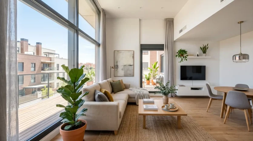 Interior de una vivienda moderna y eficiente en Alcalá la Real, Jaén.