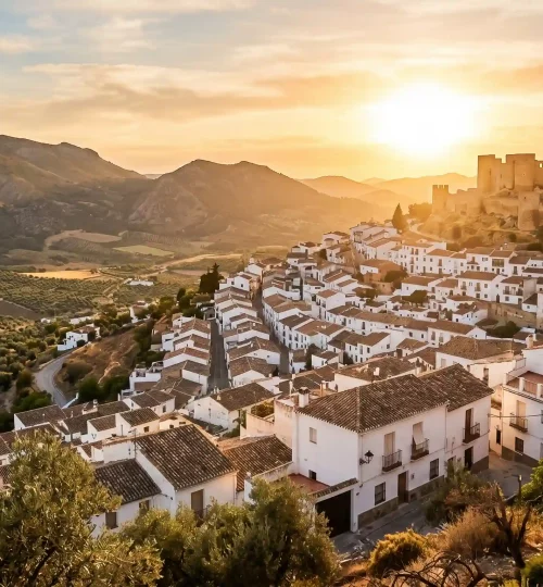 Casas en Alcalá la Real iluminadas por el sol de la Sierra Sur de Jaén.