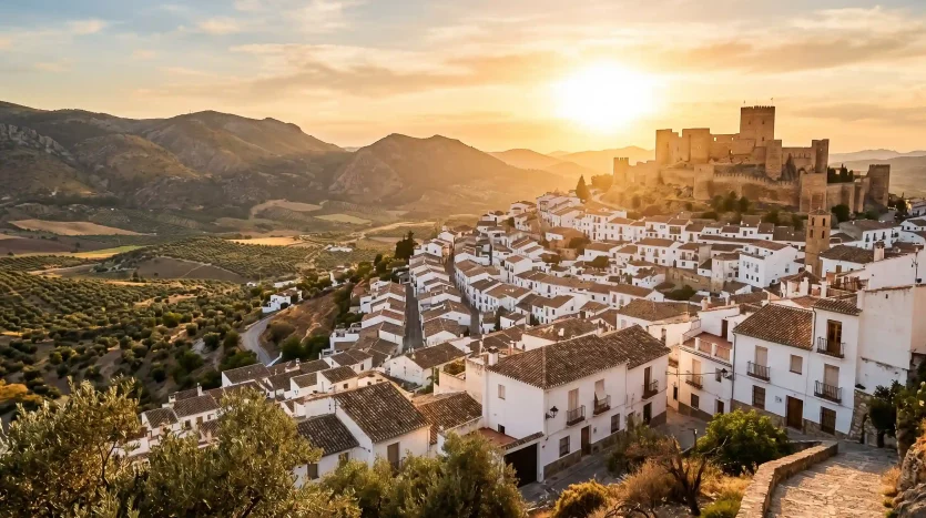 Casas en Alcalá la Real iluminadas por el sol de la Sierra Sur de Jaén.