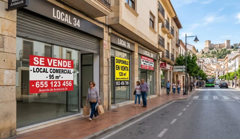Locales comerciales disponibles en venta en la Avenida de Andalucía de Alcalá la Real, Jaén.