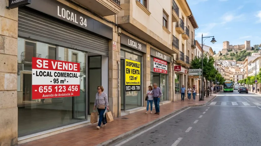 Locales comerciales disponibles en venta en la Avenida de Andalucía de Alcalá la Real, Jaén.