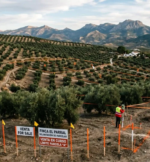 Finca de olivos en la Sierra Sur de Jaén lista para delimitar parcelas antes de comprar.