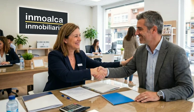 Trato cercano y profesional en la oficina de Inmoalca, tu inmobiliaria de confianza.