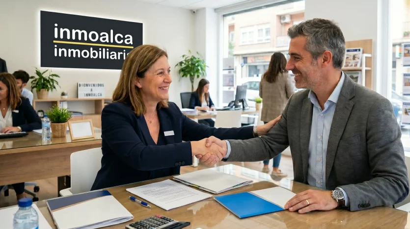 Trato cercano y profesional en la oficina de Inmoalca, tu inmobiliaria de confianza.
